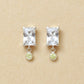 10K Baguette Cut Swinging Earrings (White Gold) - Product Image