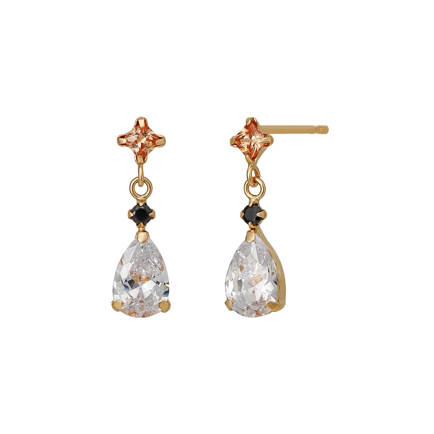 10K Drop Swinging Earrings (Yellow Gold) - Product Image