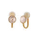 [Airy Clip-On Earrings] 10K Rose Quartz Earrings (Yellow Gold) - Product Image