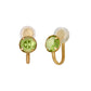 [Airy Clip-On Earrings] 10K Peridot Earrings (Yellow Gold) - Product Image