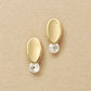 18K/10K Stylish Oval Earrings (Yellow Gold) - Product Image