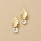 18K/10K Stylish Rhombus Earrings (Yellow Gold) - Product Image