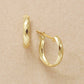 18K/10K Rhombus Pattern Hoop Earrings (Yellow Gold) - Product Image