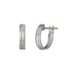 14K/10K Pyramid Pattern Hoop Earrings (White Gold) - Product Image