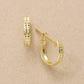 18K/10K Pyramid Pattern Hoop Earrings (Yellow Gold) - Product Image