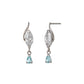 10K Marquise Swinging Earrings (White Gold) - Product Image