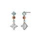 10K Swinging Square Earrings (White Gold) - Product Image