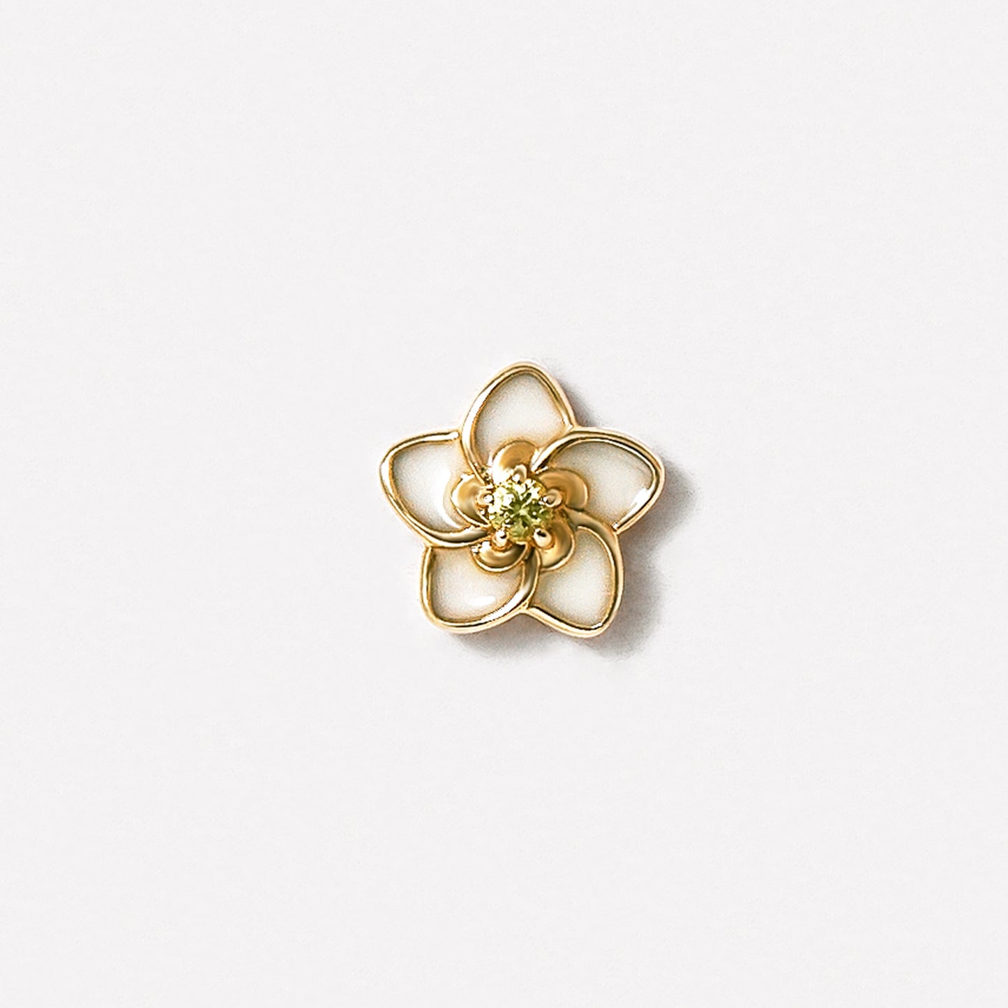 [Solo Earring] 18K/10K Plumeria Single Earring (Yellow Gold) - Product Image