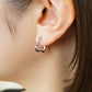 925 Sterling Silver Heart Clip-On Earrings - Model Image