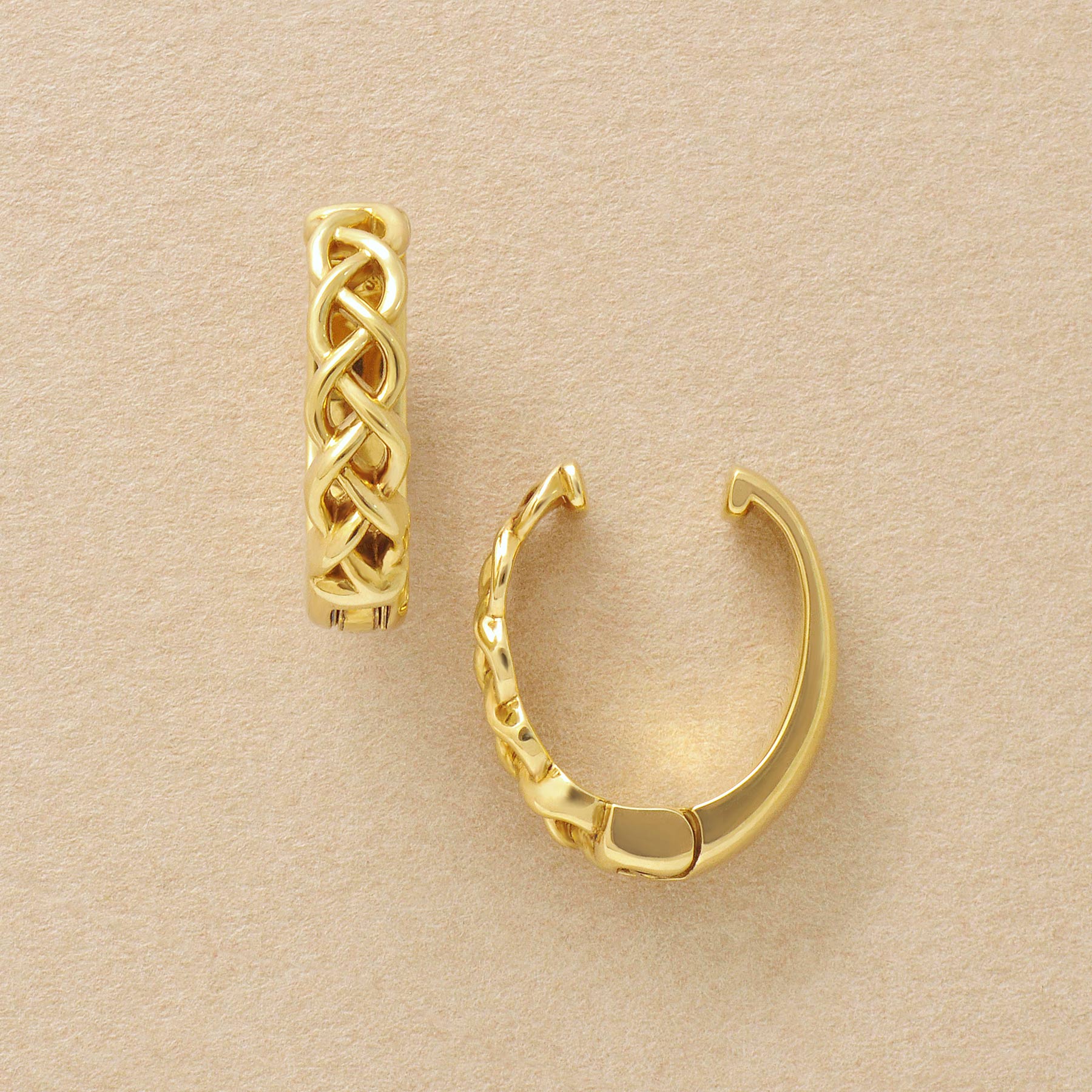 [Airy Clip-On Earrings] 925 Sterling Silver Reversible Hoop Earrings - Product Image