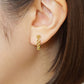 [Airy Clip-On Earrings] 925 Sterling Silver Reversible Hoop Earrings - Model Image