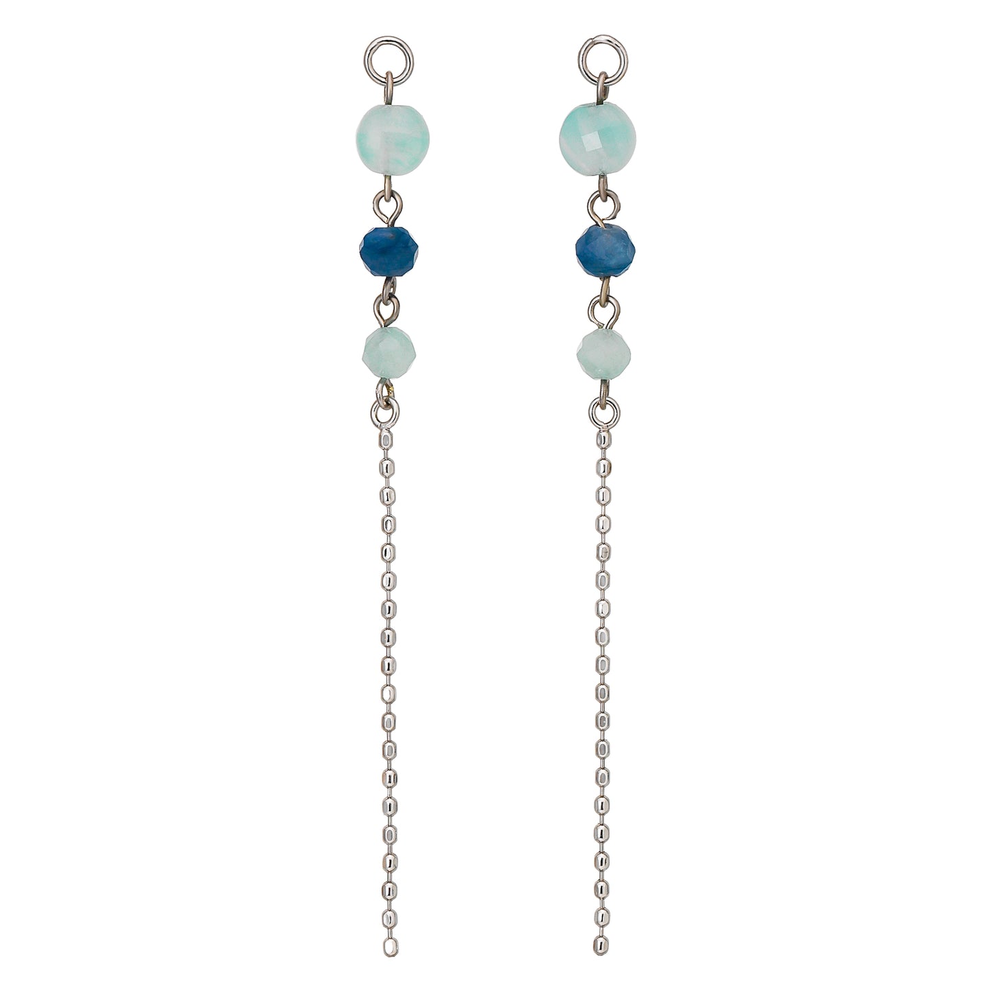 [Palette] 10K Amazonite x Kyanite Charms (White Gold) - Product Image