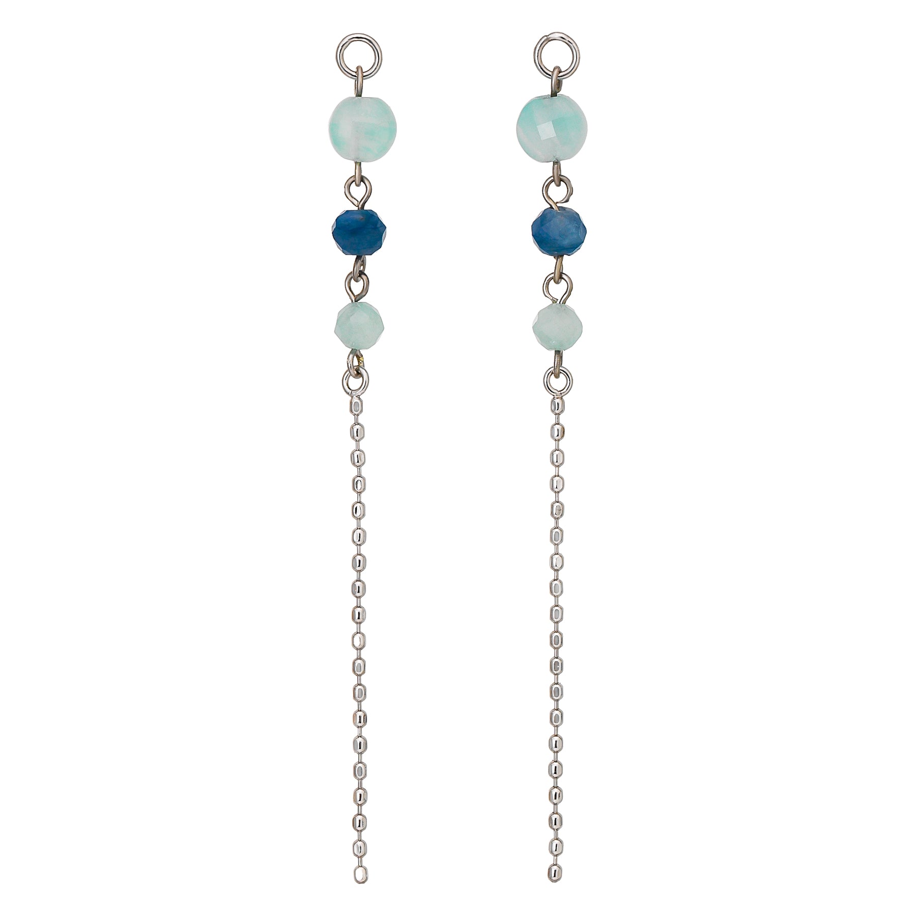 [Palette] 10K Amazonite x Kyanite Charms (White Gold) - Product Image