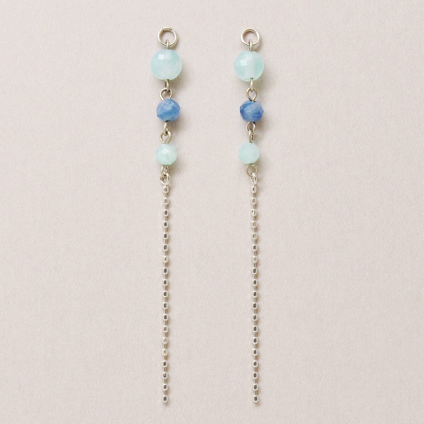 [Palette] 10K Amazonite x Kyanite Charms (White Gold) - Product Image