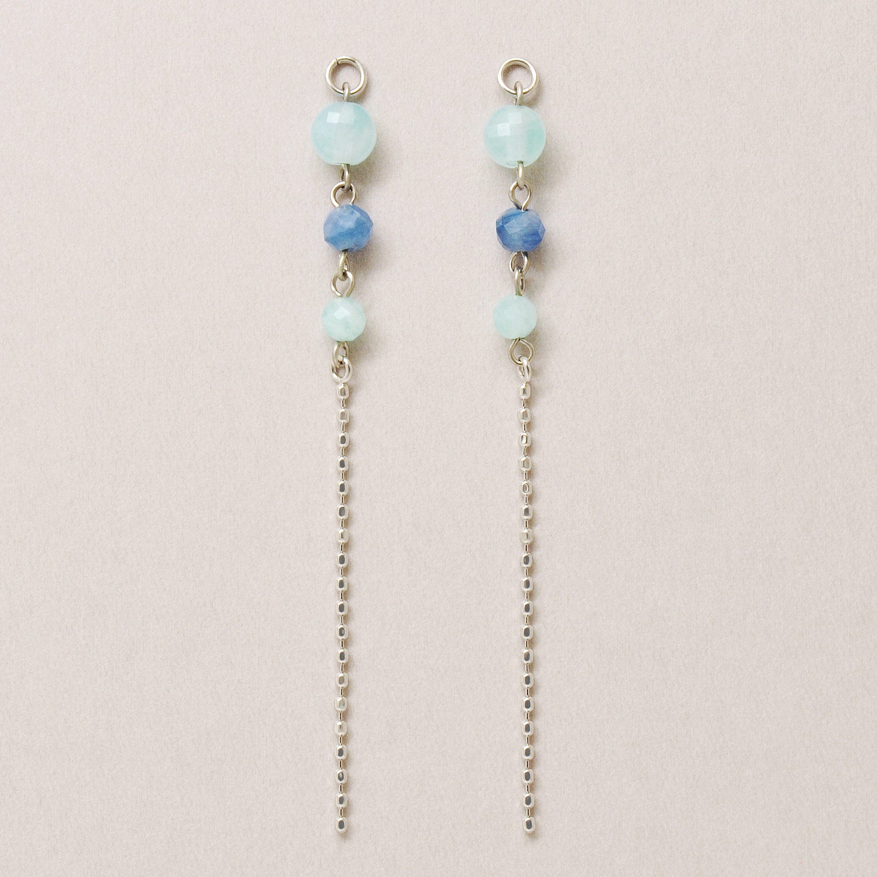 [Palette] 10K Amazonite x Kyanite Charms (White Gold) - Product Image