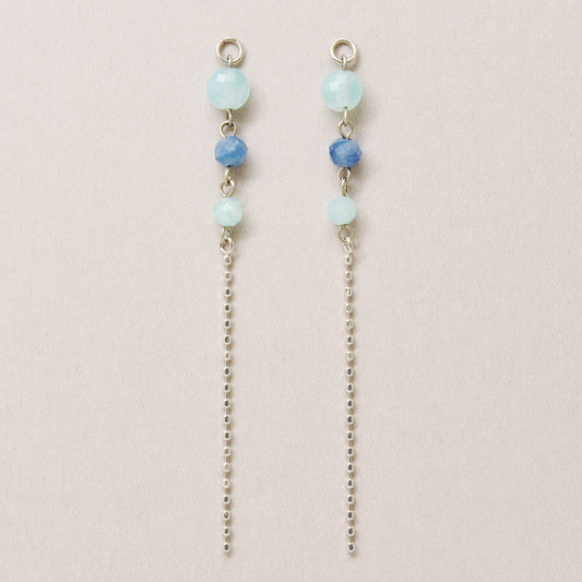 [Palette] 10K Amazonite x Kyanite Charms (White Gold) - Product Image