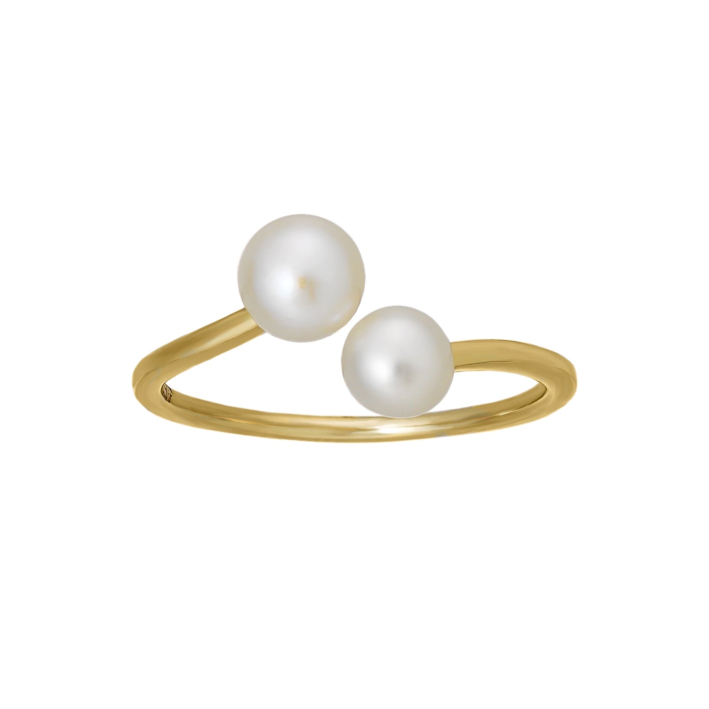 10K Pearl Open Ring (Yellow Gold) - Product Image