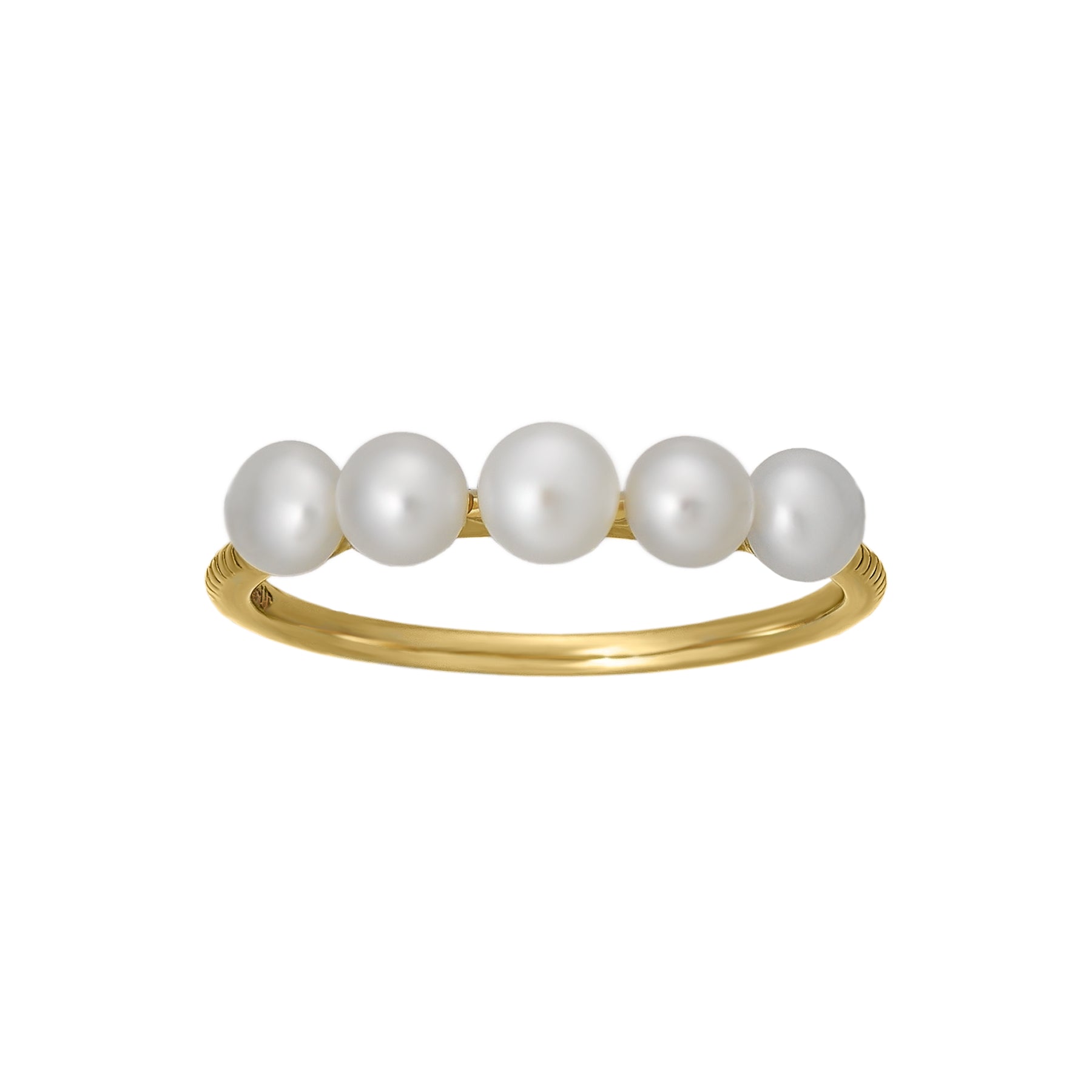 10K 5 Pearl Ring (Yellow Gold) - Product Image