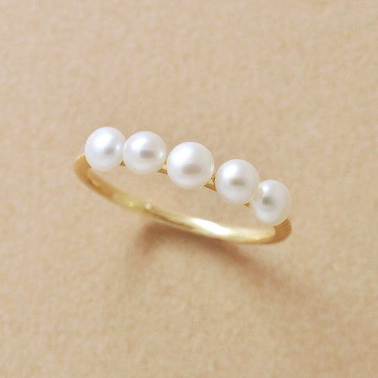 10K 5 Pearl Ring (Yellow Gold) - Product Image