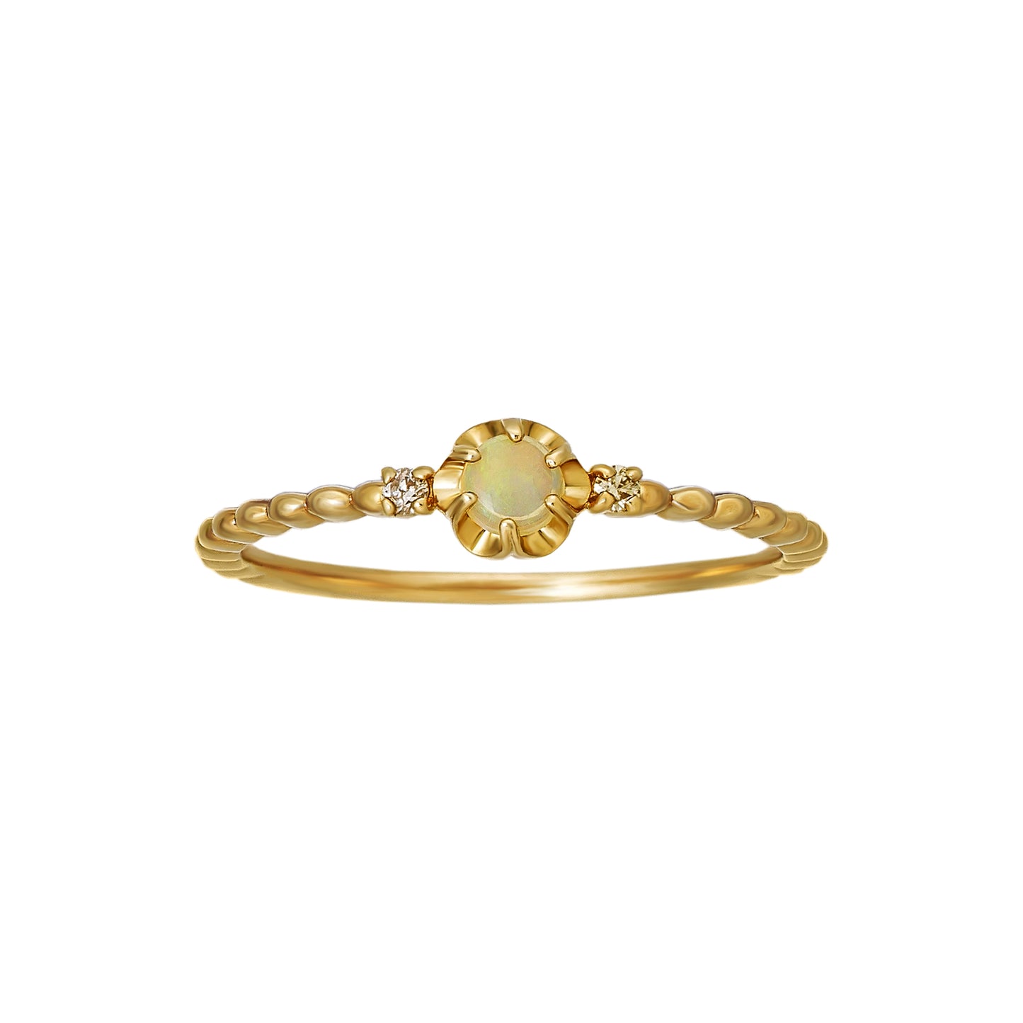 10K Opal Full Bloom Ring (Yellow Gold) - Product Image