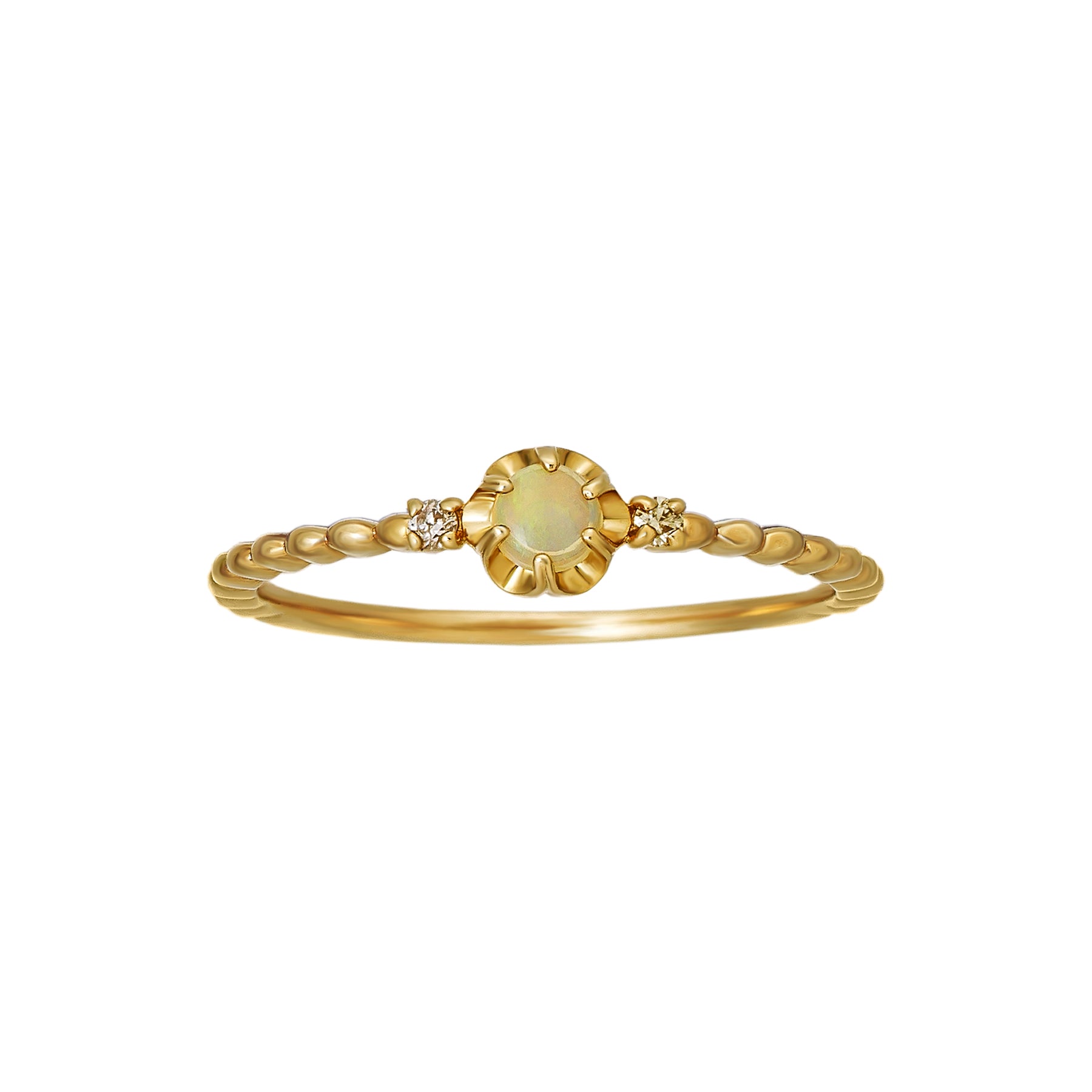 10K Opal Full Bloom Ring (Yellow Gold) - Product Image