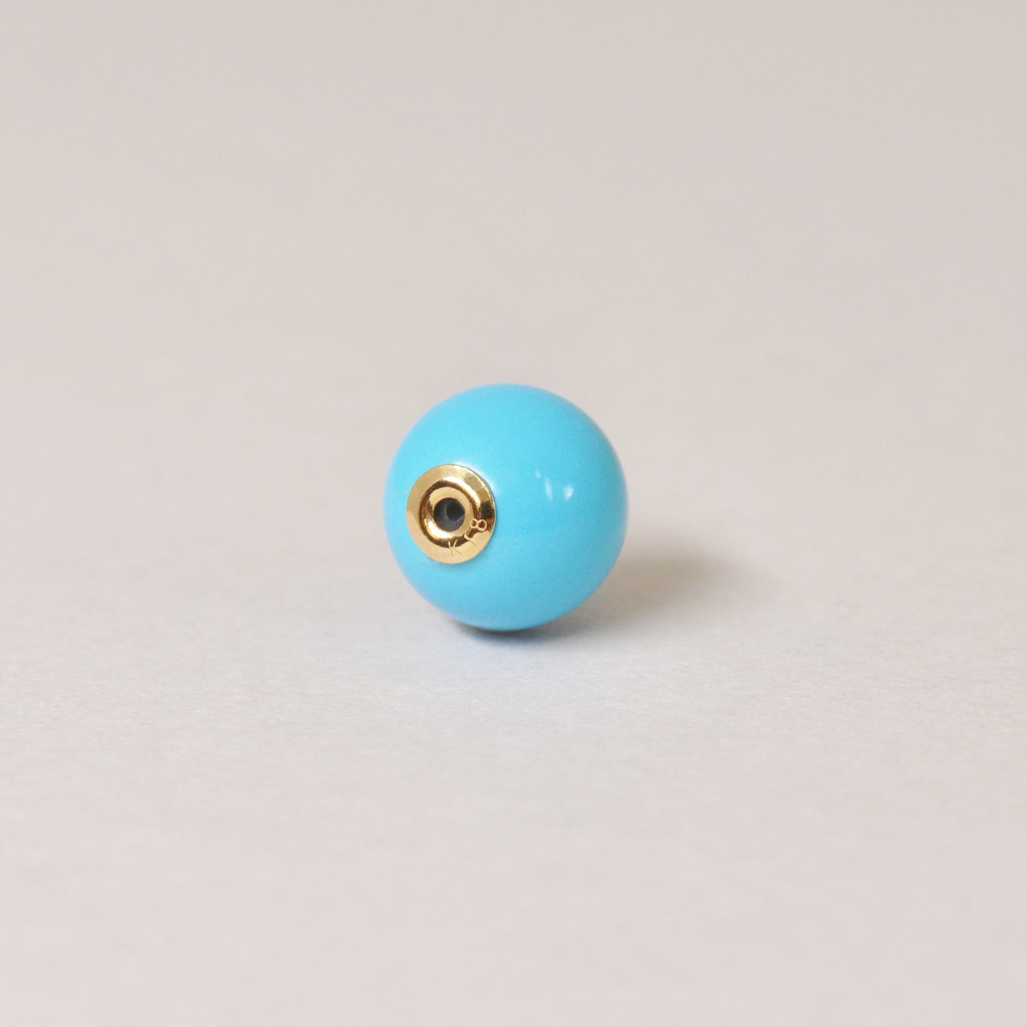 18K Gold Ball Earring Back (Turquoise) - Product Image