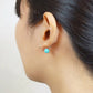 18K Gold Ball Earring Back (Turquoise) - Model Image