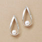 14K/10K Akoya Pearl Drop Frame Earrings (White Gold) - Product Image