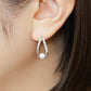 14K/10K Akoya Pearl Drop Frame Earrings (White Gold) - Model Image