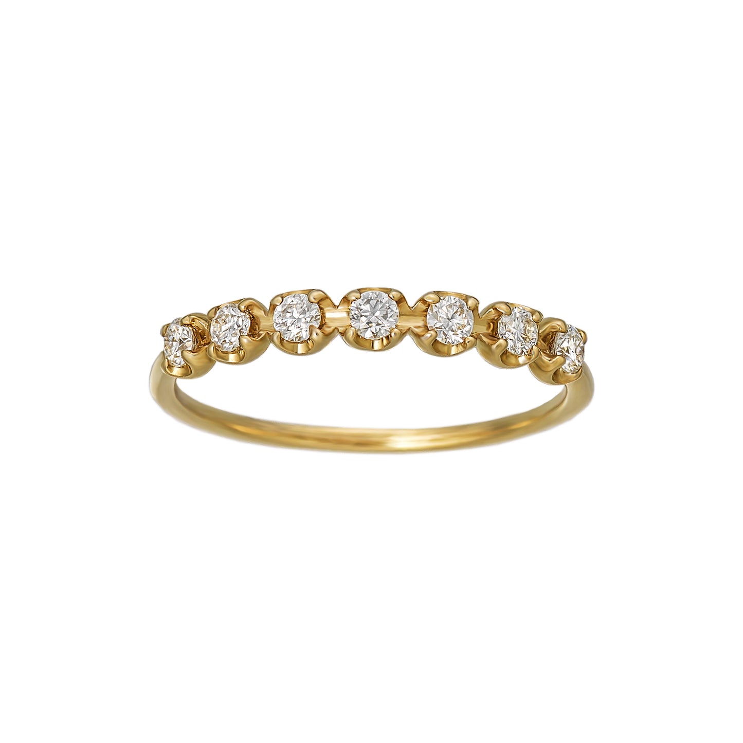 10K Moissanite Half Eternity 7-Stone Ring (Yellow Gold) - Product Image