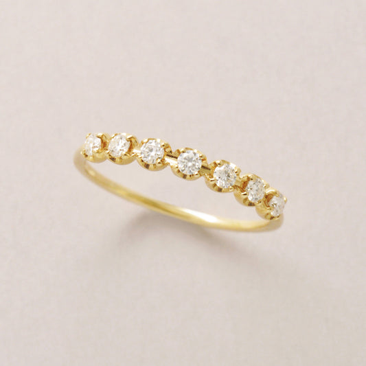 10K Moissanite Half Eternity 7-Stone Ring (Yellow Gold) - Product Image