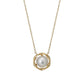 10K Freshwater Pearl Waving Circle Necklace (Yellow Gold) - Product Image