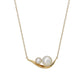 10K Freshwater Pearl Twisted Line Necklace (Yellow Gold) - Product Image