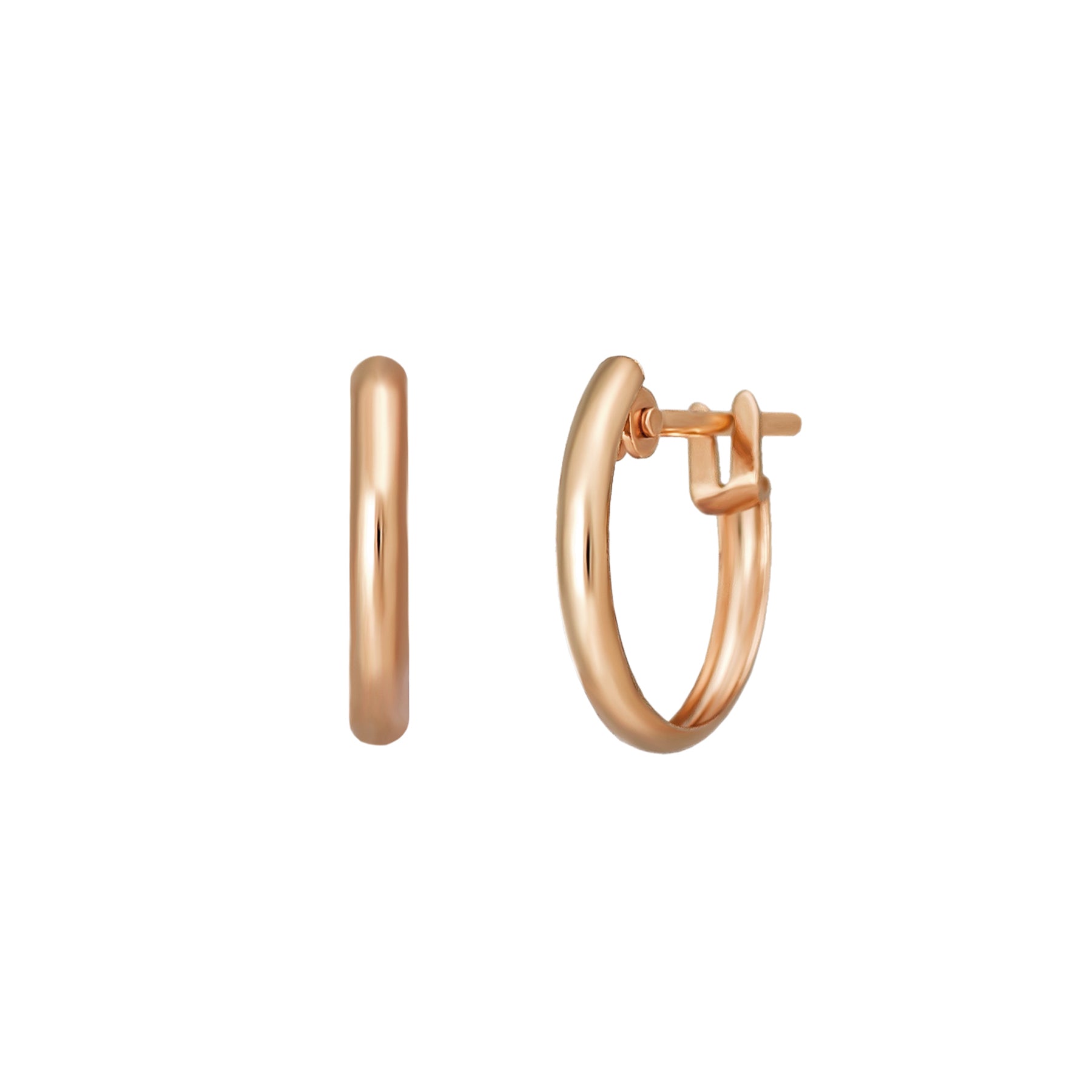 18K/10K Mini Hoop Earrings (Rose Gold) - Product Image