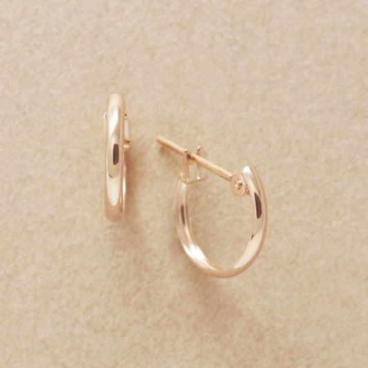 18K/10K Mini Hoop Earrings (Rose Gold) - Product Image