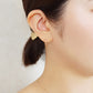 18K/10K Mini Hoop Earrings (Rose Gold) - Model Image