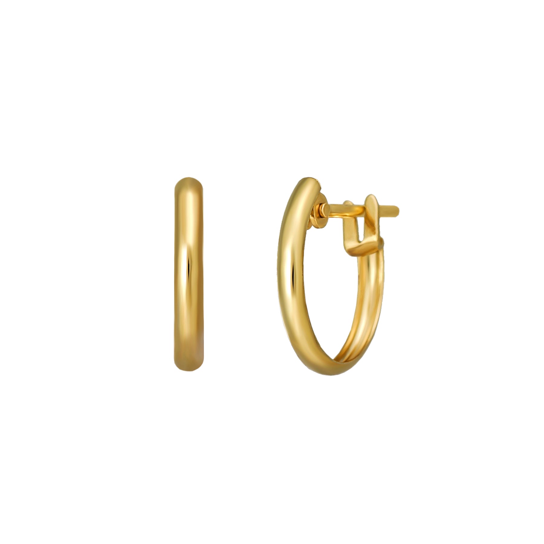 18K/10K Mini Hoop Earrings (Yellow Gold) - Product Image