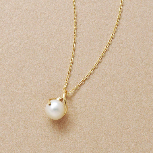 10K Freshwater Pearl Infinity Necklace (Yellow Gold) - Product Image
