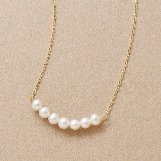 10K Freshwater Pearl Arch Necklace (Yellow Gold) - Product Image