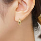 18K/10K Chunky Hoop Earrings (Yellow Gold) - Model Image