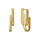 18K/10K Double U-line Hoop Earrings (Yellow Gold) - Product Image