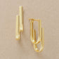 18K/10K Double U-line Hoop Earrings (Yellow Gold) - Product Image