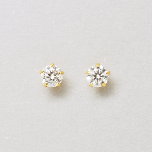 [Second Earrings] 18K Moissanite Earrings (Yellow Gold) - Product Image