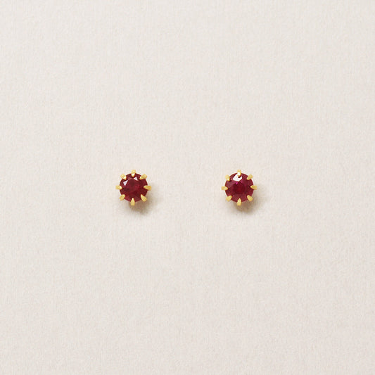 [Second Piercing] 18K Ruby Earrings (Yellow Gold) - Product Image