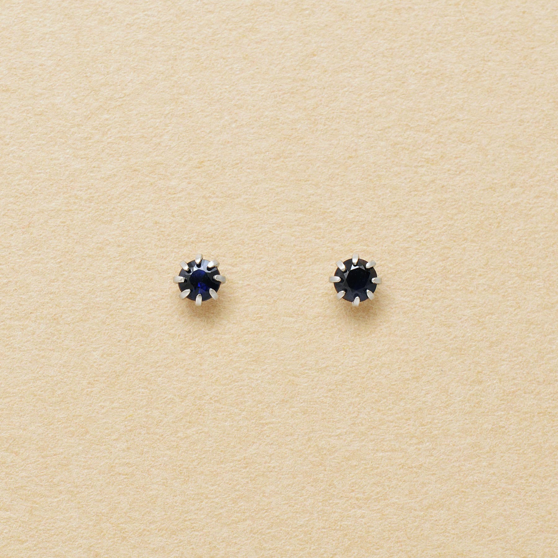 [Second Earrings] Platinum Blue Sapphire Earrings - Product Image