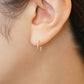 [Palette] 18K/10K Twisted Base Earrings (Small) (Yellow Gold) - Model Image