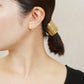 [Palette] 18K/10K Twisted Base Earrings (Small) (Yellow Gold) - Model Image