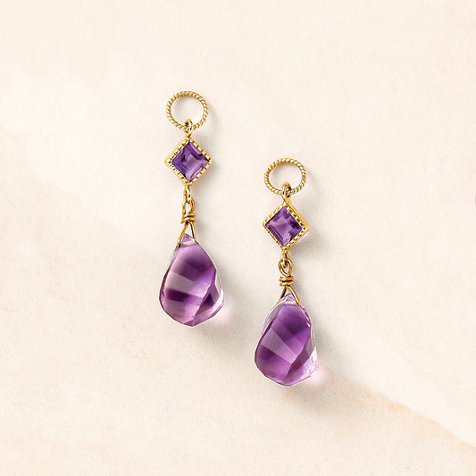 [Palette] 10K Amethyst Charms (Yellow Gold) - Product Image