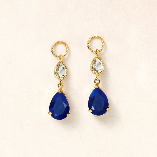 [Palette] 10K Blue Topaz x Lapis Lazuli Charms (Yellow Gold) - Product Image