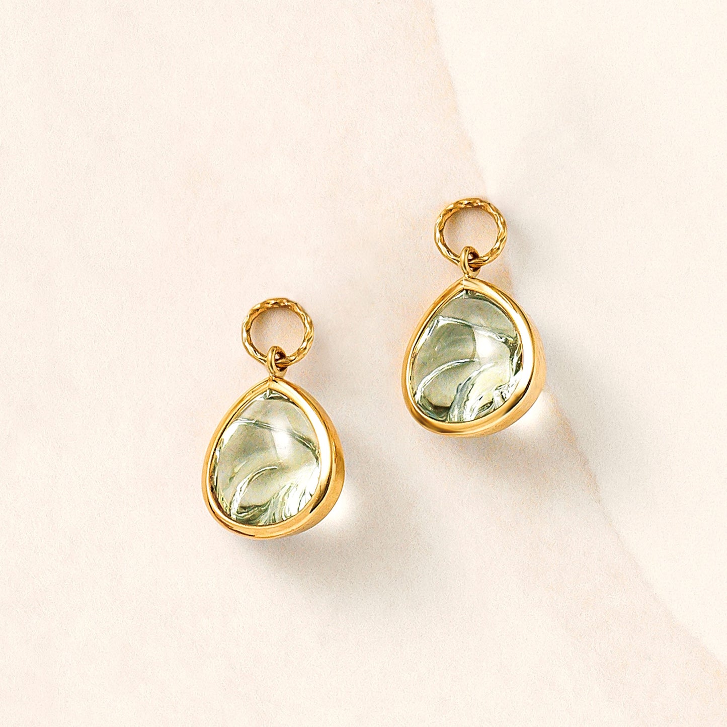 [Palette] 10K Green Quartz Maron Charms (Yellow Gold) - Product Image